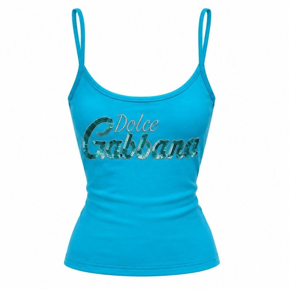Dolce & Gabbana Vintage Blue Logo Tank